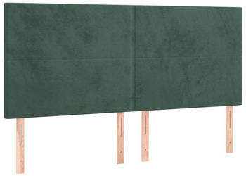 Zagłówki do łóżka 4 szt ciemnozielony 100x5x78/88cm aksamit WM-3116121