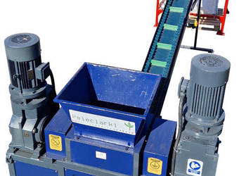 Transport Mielenie Tworzyw Taśmociąg Kruszarka 15kW Stojak BIGBAG Pakowanie