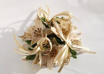 Stroik do świecznika świecy złota gwiazda betlejemska Boże Narodzenie