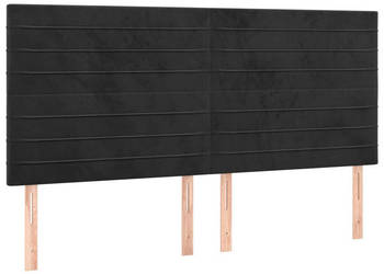 Zagłówki do łóżka 4 szt. czarny 100x5x78/88 cm aksamitny WM-3116540