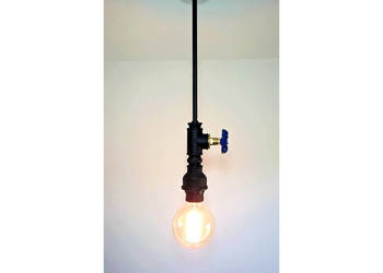 Lampa sufitowa loft z rur hydraulicznych