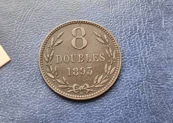 Stare monety 8 doubles 1893 Guernsey