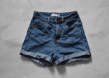 krótkie spodenki z wysokim stanem jeansowe szorty S 36 krótkie spodenki z wysokim stanem jeansowe szorty S 36