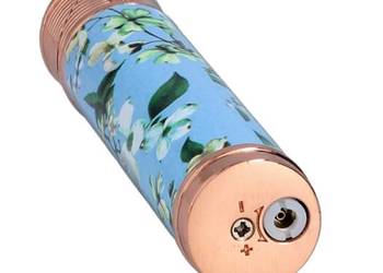 Zapalniczka Żarowa ''Jasnoniebieskie tło + zielone liście i białe kwiaty''