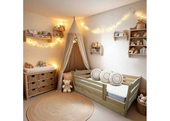 Łóżko sosnowe SMYK bezpieczne