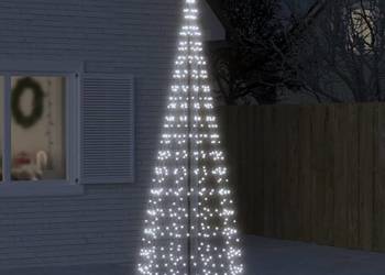 vidaXL Choinka LED na maszcie 550 LED Zimna biel 300 cm(SKU:358113)