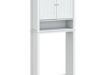 Szafka nad pralkę BERG biała 76x27x1645 cm lite drewno WM-358556