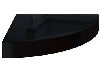 Narożne półki ścienne 2 szt. połysk czarne 25x25x38cm MDF WM-323890