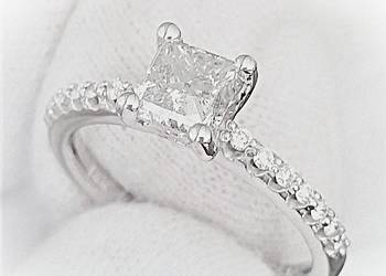 Pierścionek z diamentami 1,16 ct białe złoto pr. 585 (14K) Likwidacja -50%