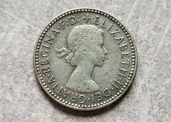 141) AUSTRALIA srebro - 6 Pensów - 1955 r.