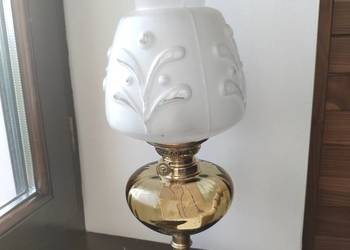 Stara francuska mosiężna - szklana lampa naftowa nr 334