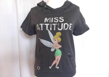 Bluzka szara T-shirt damski KAPTUR r. 36-38 stan bdb