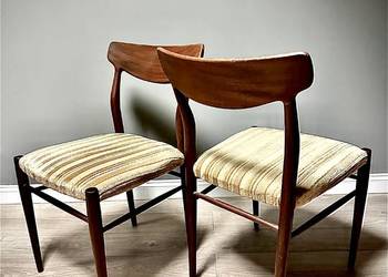 4 Krzesła teakowe Lübke lata 60. Mid century modern.