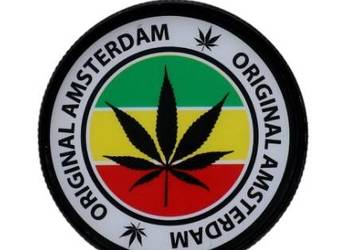 Grinder Młynek do Tytoniu „Original Amsterdam” – czarny liść na tle rasta