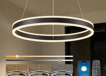 Lampa Wisząca LED 48W Aluminiowa Lampa Stołowa, Nowoczesna Lampa Wisząca