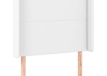 Zagłówek do łóżka z LED biały 83x16x118/128cm sztuczna skóra WM-3123841