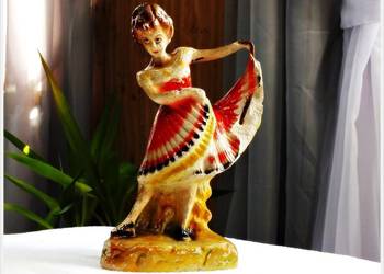 Stara figurka Tancerka 25cm z gipsu zbrojona lat 50-tych PRL