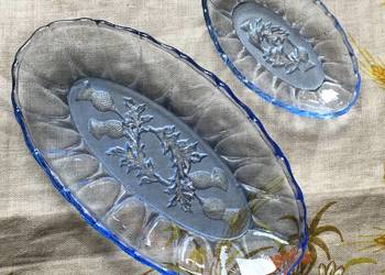 Ząbkowice, patery osty , niebieskie, 25,5, i 24,5 cm