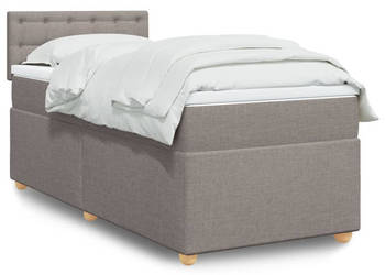 Łóżko kontynentalne z materacem taupe tkanina 100x200 cm WM-3286609