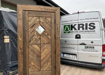 Drzwi drewniane OD RĘKI zewnętrzne szczotkowane ,postarzane Piotrkw Trybunalski