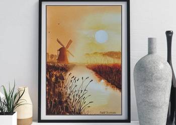 Akwarela Akwarelka Obraz pt: W Krainie Wiatru