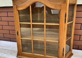 Witryna stylowa wisząca na ścianę półki szafka dębowa