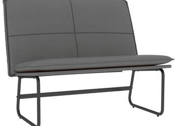 vidaXL Ławka, szara, 100x75x76 cm, tapicerowana sztuczną skórą(SKU:351339)