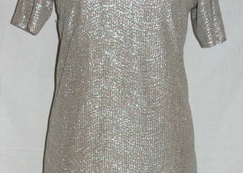 River Island srebrna metaliczna sukienka _roz 38