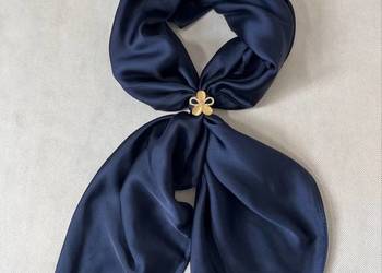 Apaszka granatowa 100 % jedwab silk klasyczna elegancka