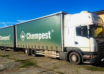 Scania R480, 6x2 + przyczepa tandem  Wielton zab. Wecon