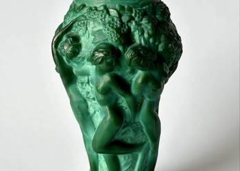 Wazon Ingrid Curt Schlevogt Bohemia winobranie szkło malachitowe