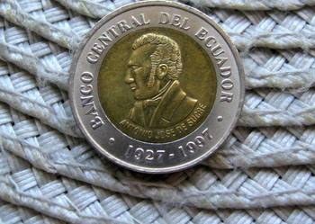 Ekwador 100 Sucre 1997r - 70 Lecie Banku Centralnego