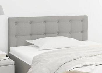 vidaXL Zagłówek do łóżka, jasnoszary, 100x5x78/88 cm, tkanina(sku346436)