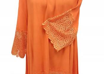 Bluzka Tunika-Hiszpanka damska-koronkowa pomarańczowa 120cm biust
