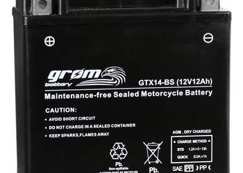 Akumulator motocyklowy 12V 12Ah 200A GROM GTX14-BS YTX14-BS