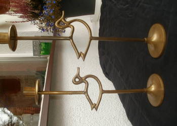 swieczniki mosiezne 2 szt 30i35 cm