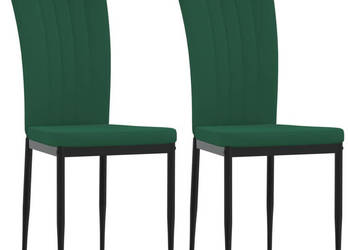 Krzesła stołowe 2 szt. ciemnozielone obite aksamitem WM-326095