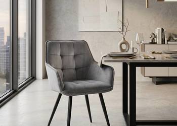 Szare Krzesło Tapicerowane Luca, Wysyłka 24H, Dostawa 0zł!