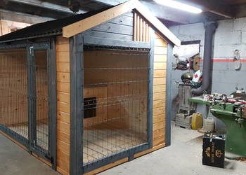 Buda dla psa ocieplona kojec dla psa boks antracyt lamele Iława