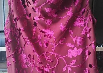 Bordowa bluzeczka wizytowa aksamitne liście Debenhams rozm. L/40