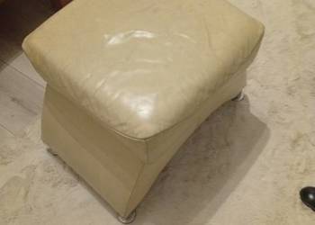 1400ZŁ skórzany DES Sofa Line – sofa 3 + 2 + fotel + pufa – beżowy – okaz