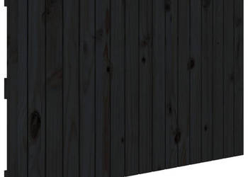 Wezgłowie łóżka czarne 108x3x60 cm lite drewno sosnowe WM-824827