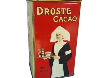 Stara metalowa puszka po kakao Droste Cacao lata 70. unikat kolekcjonerski