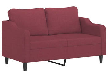 Sofa 2-osobowa winna czerwień 140 cm tapicerowana tkaniną WM-359365