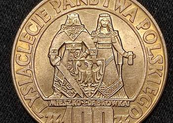 Moneta 100zł 1966r Mieszko i Dąbrówka srebro