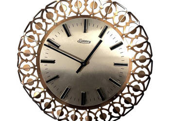 Zegar ścienny Richter mosiądz ażurowy, RFN, lata 60.