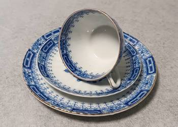 Kolekcjonerska Porcelana Blau Filiżanka Trio Zestaw Śniadaniiowy