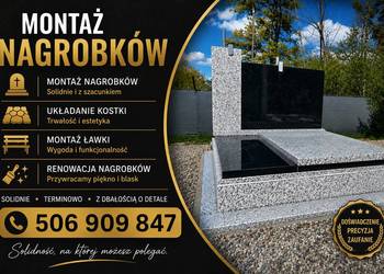 Montaż nagrobków układanie kostki na około pomników