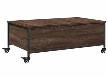 Stolik kawowy na kółkach brązowy dąb 91x55x34 cm WM-842300