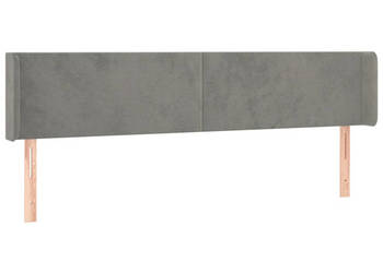 Zagłówek do łóżka z LED jasnoszary 203x16x78/88 cm aksamit WM-3123022